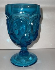 L.E. Smith BLUE «Moon and Stars» Water Drinking Goblet **Minor Issues