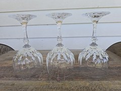 Set of 3 Schott Zweisel GARDONE Cut Crystal Water Goblets 6⅞» Tall EXCELLENT