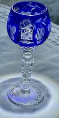AJKA Crystal Marsala 4 Wine Cordial Glasses 5”~ Ruby, Emerald, Cobalt, Amethyst