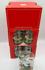 Vtg Libbey Christmas Canada Goose Crystal Tumblers Holiday Rocks Glass USA (12)