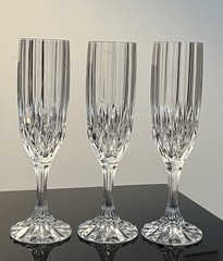 3 VTG Cristal d’Arques-Durand BRETAGNE Crystal Champagne Flutes France