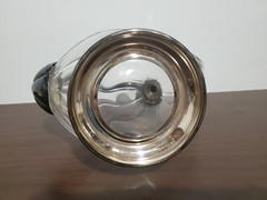 RCR Silverplate Pitcher Decanter Carafe Italian Royal Crystal Rock Vintage