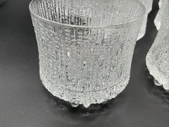 Littala Ultima Thule Glasses 12 Oz 3 1/2” Finland Wirkkala Set Of 8 *One Chip