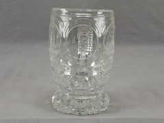19th Century German Engraved Scenes & Sayings Cut Glass Mug / Stein C.1820-1830s