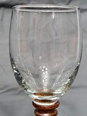 Pair Of Old Hand Thrown Drip Glaze Pottery Stem Crystal Wine Glasses Signed 6.5″