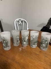 Anchor Hocking Hazel Atlas Vintage Glass Colonial Homestead Glass Set Of 5