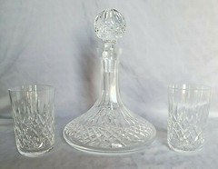 Lismore Decanter or 2 Tumblers by Waterford – Your Choice, FREE Shipping