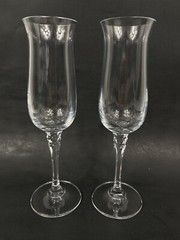 Towle «Silhouette» Set of 2 Full Lead Crystal Fluted Champagne Glasses