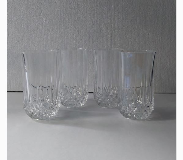 Cristal D’Arques Durand Longchamp Tumbler 10 oz Glasses Crystal Glass Set of 4