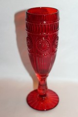 NEW! PIONEER WOMAN Red ADELINE 7-7/8″ Footed Champagne Flutes Glasses Set of 8