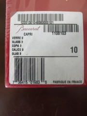 Pair VTG Baccarat Capri Wine Water Glasses Two Individual Boxes Sealed, Signed