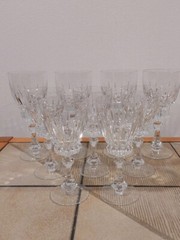 Astra by NACHTMANN Christal Wine Glasses 6 1/8” Water Goblets 7 1/8″ 9 Pcs 5+4