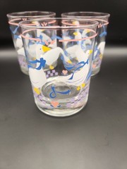Vintage Libbey Country Geese Goose 4″ Tumbler Glass Juice Glass Grandmacore Set