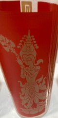 Red Culver Mandalay Goddess Thai Princess Hollywood 22k BARWARE SET OF 6 GLASSES