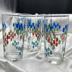 MCM Five Multicolor Grapes Tumblers Water / Juice Glasses. See pics.