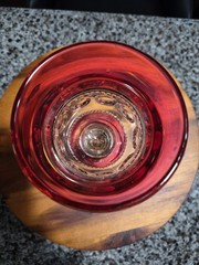 Vintage MCM Tiffin Kings Thumbprint Crown Ruby Red Glass+ Clear Cordial -1 Piece