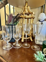 Mikasa Sonata Gold Rim Optic Glass Set Of 2 Wine Or Iced Tea Goblets Your Choice
