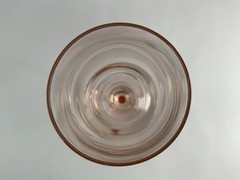 LUMINARC FRANCE Champagne Flute Glass Clear w Rose Pink Stem 8.75″