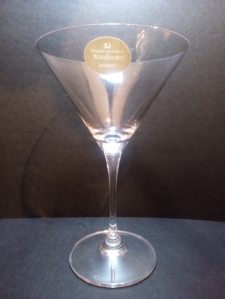 Waterford Crystal Robert Mondavi Signed 8″ Martini Glass