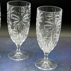 Palm Godinger Shannon South Beach Collection Set of 4 Iced Tea Goblets Near MINT