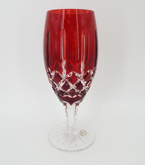 Vintage Ajka Arabella Handmade Bohemian Crystal Cut to Clear Iced Tea Goblets