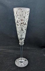 Michael Weems ELISE 2005 Clear Fluted Champagne Flute, 11 1/2″ Tall, Wafer Stem