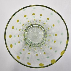 Hand Blown Art Glass Spotted Polka Dot Whiskey Old Fashioned Tumblers Set of 3