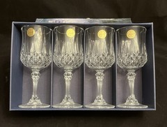 Cristal D’Arques Longchamp Lead Crystal Wine Stems 4, new glasses