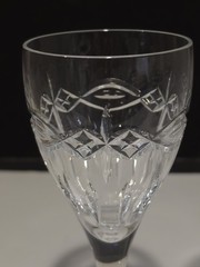 SET OF 2- Waterford Crystal DOLMEN 8 3/4″ WATER WINE GLASSES Celtic Gothic