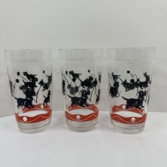 Set of 6 Federal Glass Scotty Dog Black Terrier Playing Fetch Tumbler Glasses