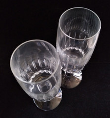 Set 2 Schott Zwiesel Lead Crystal Tango Pattern Champagne Flutes 8″T
