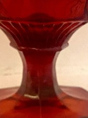 4 Vtg 7Os OCTAGONAL RUBY Goblets INDEPENDENCE Dessert/ Champagne 4″ GLOWS!