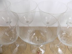 16pc Sussmuth German Alto Crystal Vertical Cuts 7 Water 5 Wine 4 Sherbet Glasses