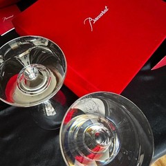 Baccarat Vega Crystal Wine Glass pair clear set of 2 Used