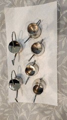Vintage Set of 6 Silverplated Card Placeholder with Watering Can Design