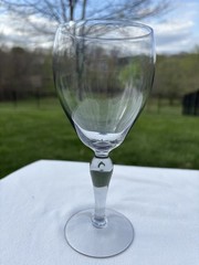 Corcoran Smoke Glass Teardrop 6 3/4 Inch Wine Stem Very Good Used Condition