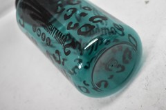 Combat Night MMA Tumbler Glass Green 30 Oz Branded Leopard Print With Lid