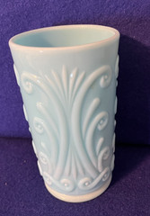 Imperial Glass «Scroll» pattern Blue Celery Vase/Tumbler NICE