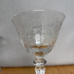 6 Vtg Tiffin Franciscan Cerice Cordial Glasses -Etched Roses – 4 3/4” – Perfect!