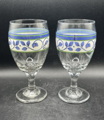 Orleans by Pfaltzgraff Discontinued Set of 2 Ice Tea Glasses Blue Vintage