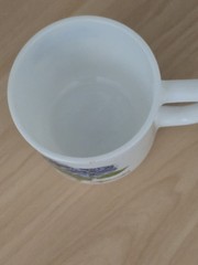 Vintage Brockway Flower of the Month Mug Cup Milk Glass Morning Glory September