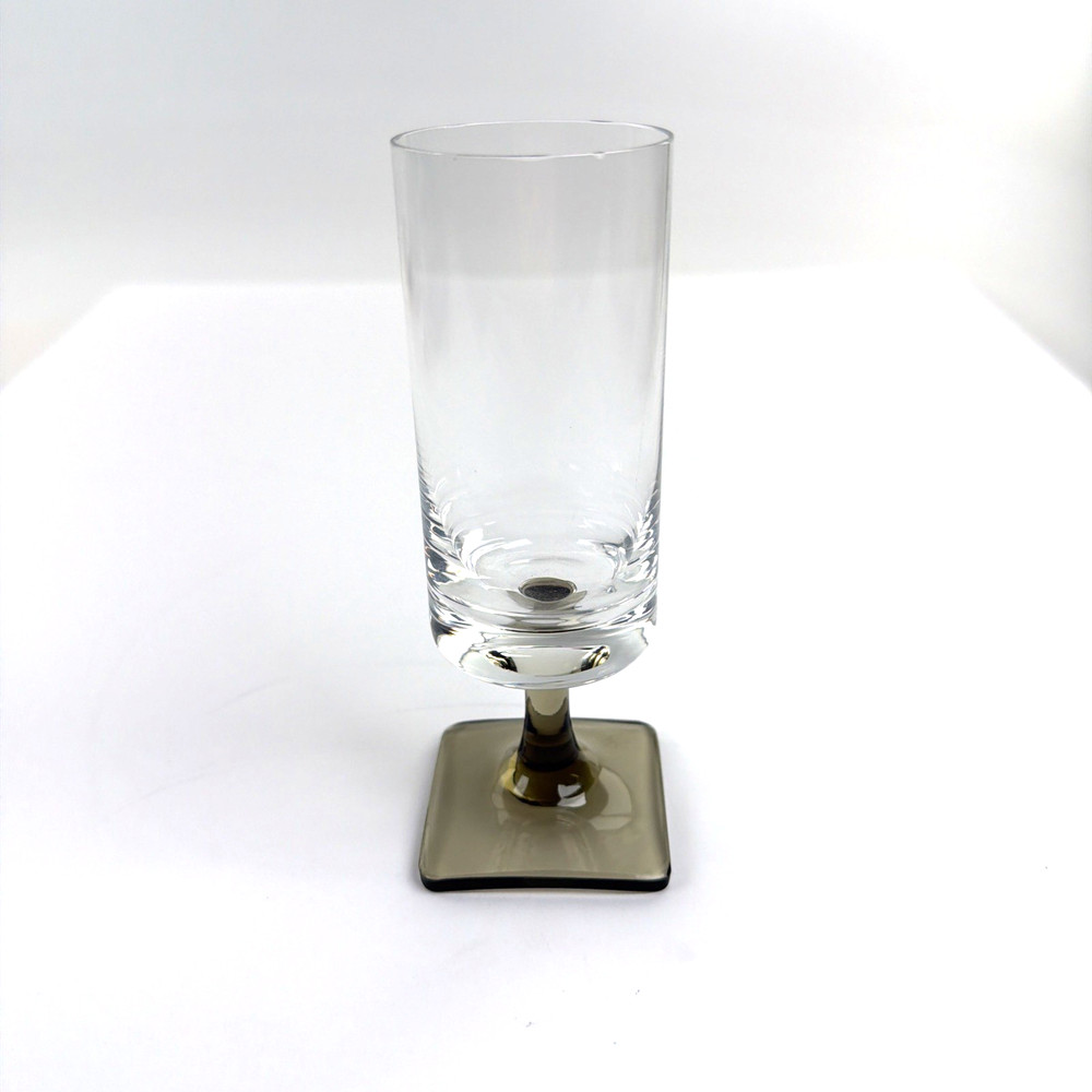 Linear Smoke Rosenthal Clear Smoke Stem Square Base 5 7/8″ White Wine Glass