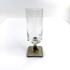 Linear Smoke Rosenthal Clear Smoke Stem Square Base 5 7/8″ White Wine Glass