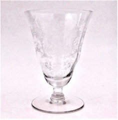 Morgantown Mayfair Etched Clear Crystal Stemware Water Juice Glasses Vintage