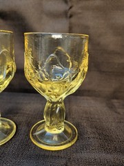 2 Vintage Tiffin Franciscan Cabaret 5.5″ cornsilk yellow wine goblets glasses