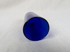 Hand-Blown Cobalt Blue Glass Tumbler Minimalist Cylindrical Studio Art Glass
