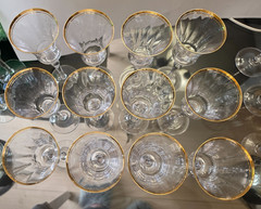 Mikasa Jamestown Crystal Gold Trim Blown Glass (Austria) D/C 12 wine glasses