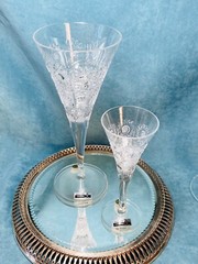 Vintage Set Solvakia Poltar 24%pb Crystal Adela Stemware-inc 4 & Orig Tags
