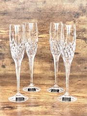Set of 4 Mikasa Preview XY 732/007 Crystal Champagne Flute Glasses Slovenia