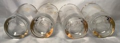 Set of 4 Vintage MCM Homer Laughlin Tumbler Glasses 22K Gold Wheat Pattern 5.5″